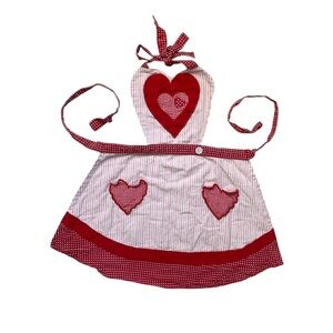 Vintage cotton cute valentines heart print apron